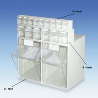 Spuit- naalddispenser met 9 bakken, wit