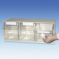 Spuit- naalddispenser met 3 bakken, beige