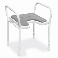 Douchestoel met armleuningen, wit