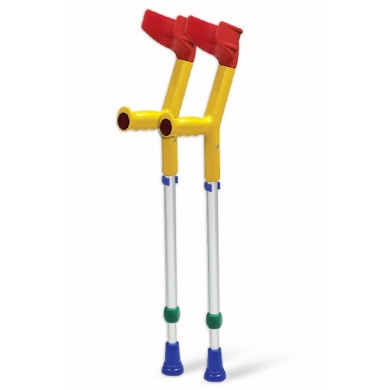 Elleboogkrukken voor kinderen, geel/bont